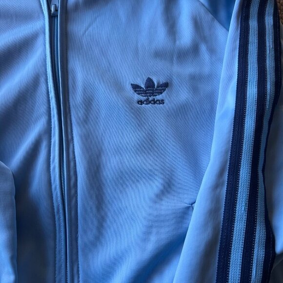 VTG 80s Adidas ATP Keyrolan Tracksuit Jacket Blue 3 Stripe Size M – Made in USA - Picture 2 of 9